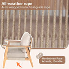 Outdoor 4-piece Acacia Wood and Rope Sectional Patio Sofa Set