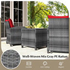 Costway 5 Piece Patio Rattan Furniture with 2 Ottomans & Tempered - See Details