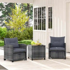 Costway 5 Piece Patio Rattan Furniture with 2 Ottomans & Tempered - See Details