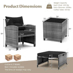 Costway 5 Piece Patio Rattan Furniture with 2 Ottomans & Tempered - See Details