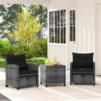 Costway 5 Piece Patio Rattan Furniture with 2 Ottomans & Tempered - See Details