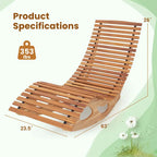 Costway Outdoor Chaise Lounge with High Back Slatted Seat Stopper - See Details