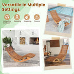 Costway Outdoor Chaise Lounge with High Back Slatted Seat Stopper - See Details