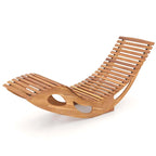 Costway Outdoor Chaise Lounge with High Back Slatted Seat Stopper - See Details