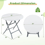 Costway 32 Round Folding Table Lightweight Portable Commercial - See Details
