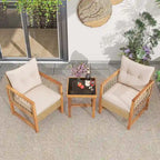 Costway 3 PCS Patio Furniture Set Outdoor PE Wicker Conversation - See Details