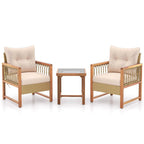 Costway 3 PCS Patio Furniture Set Outdoor PE Wicker Conversation - See Details