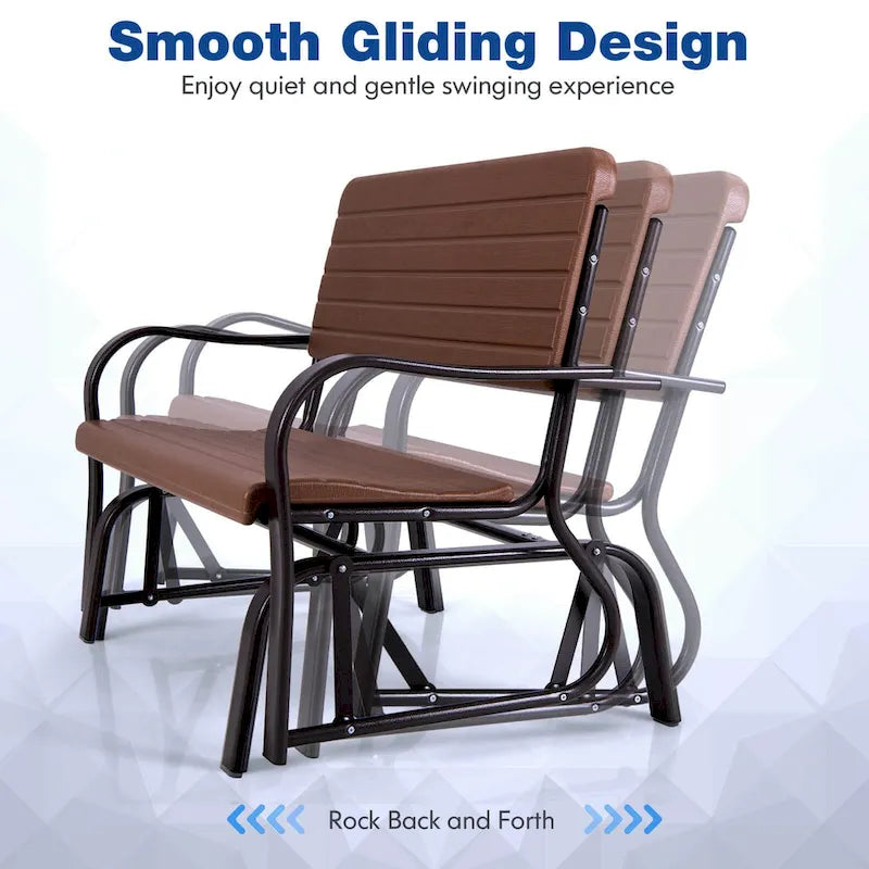 Costway Outdoor Patio Swing Porch Rocker Glider Bench Loveseat Garden