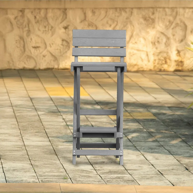 Key West Fully Assembled All-Weather Recycled HDPE Outdoor Folding Bar Stool