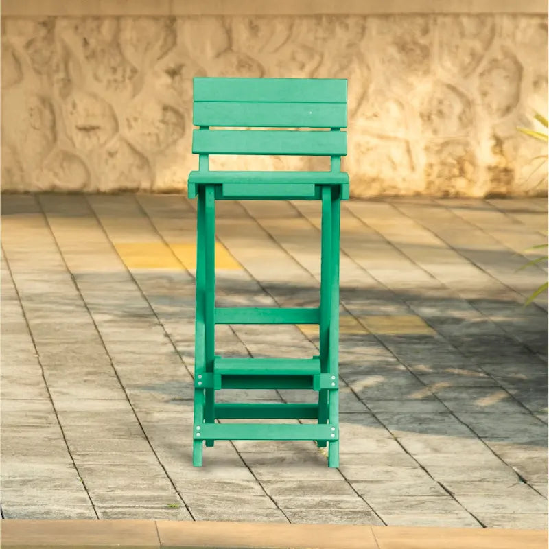 Key West Fully Assembled All-Weather Recycled HDPE Outdoor Folding Bar Stool