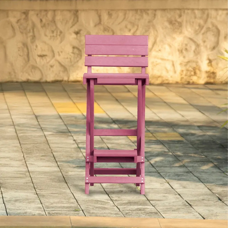 Key West Fully Assembled All-Weather Recycled HDPE Outdoor Folding Bar Stool