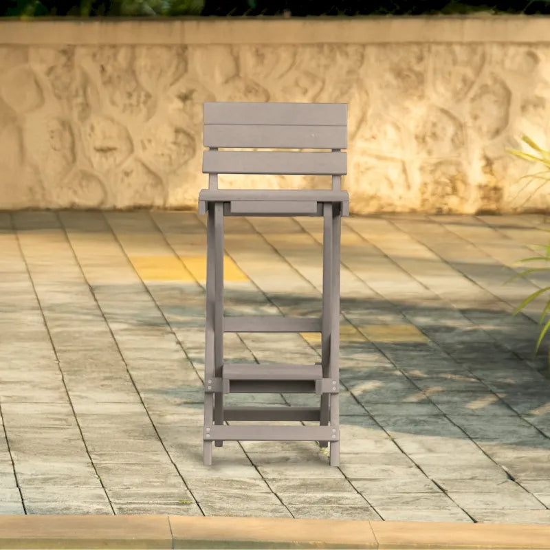 Key West Fully Assembled All-Weather Recycled HDPE Outdoor Folding Bar Stool