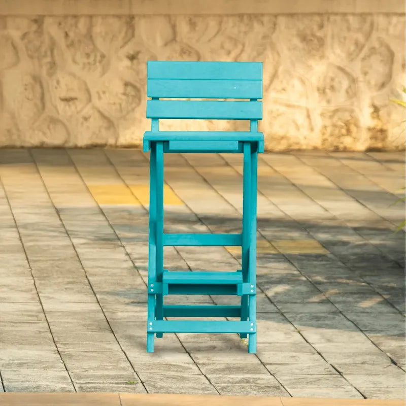 Key West Fully Assembled All-Weather Recycled HDPE Outdoor Folding Bar Stool