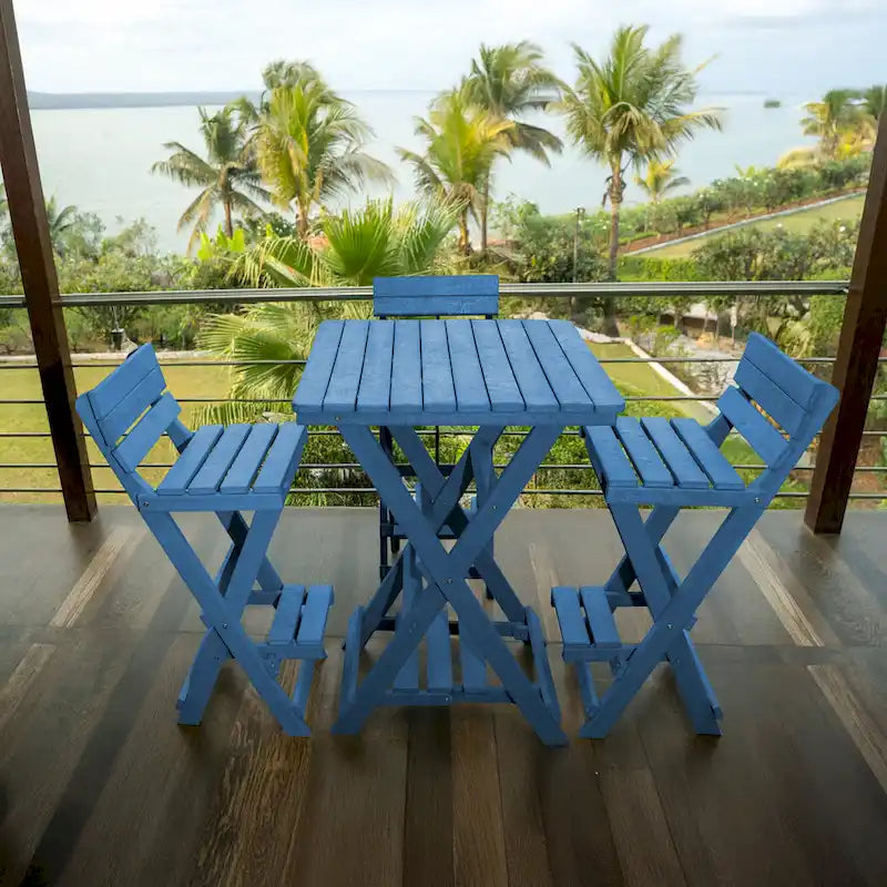 Key West Fully Assembled All-Weather Recycled HDPE Outdoor Folding Bar Stool