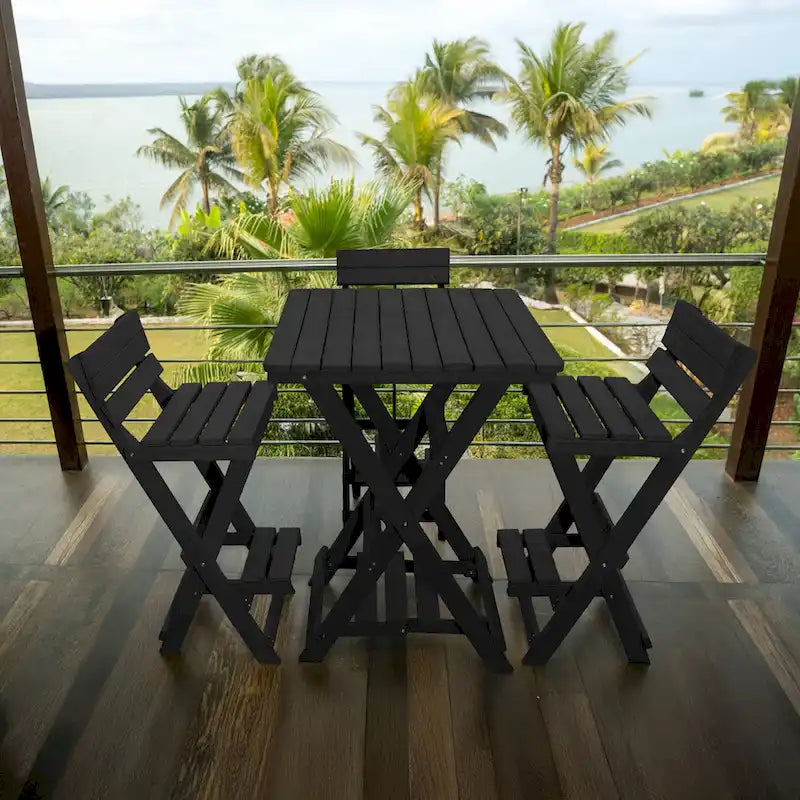 Key West Fully Assembled All-Weather Recycled HDPE Outdoor Folding Bar Stool