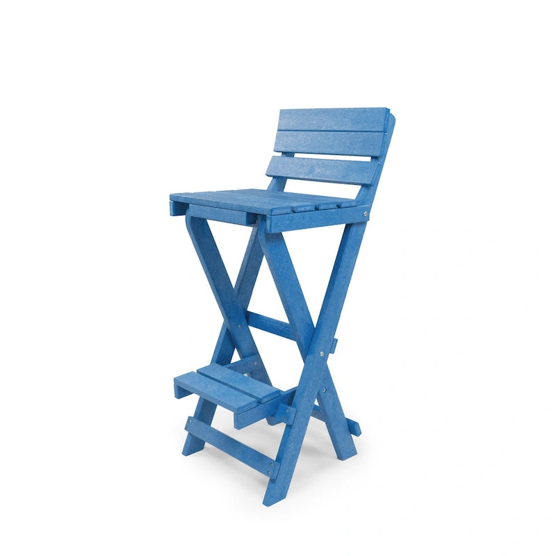 Key West Fully Assembled All-Weather Recycled HDPE Outdoor Folding Bar Stool