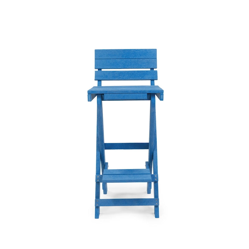 Key West Fully Assembled All-Weather Recycled HDPE Outdoor Folding Bar Stool