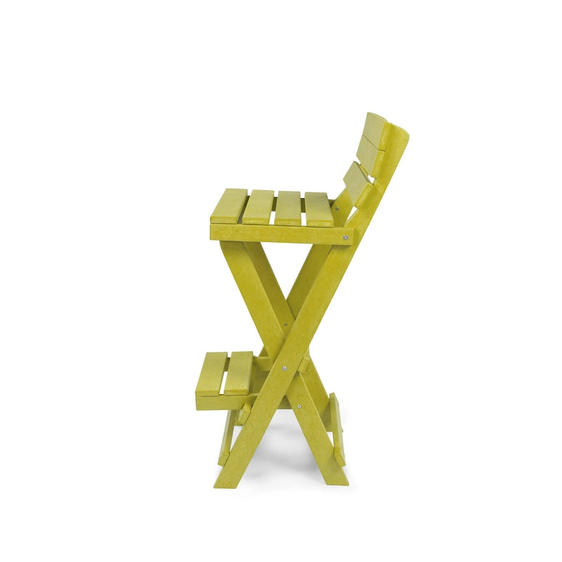 Key West Fully Assembled All-Weather Recycled HDPE Outdoor Folding Bar Stool