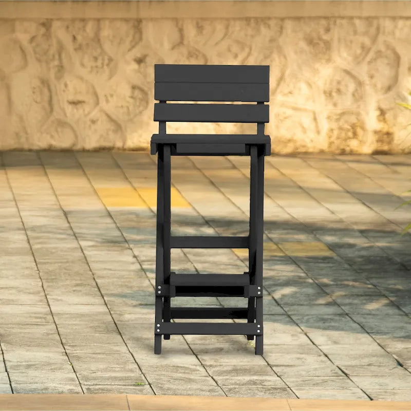 Key West Fully Assembled All-Weather Recycled HDPE Outdoor Folding Bar Stool