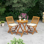 Costway Outdoor Folding Chairs Set of 4 Acacia Wood High-Back Chair - See Details