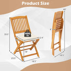 Costway Outdoor Folding Chairs Set of 4 Acacia Wood High-Back Chair - See Details