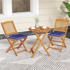 Costway Outdoor Folding Chairs Set of 4 Acacia Wood High-Back Chair - See Details