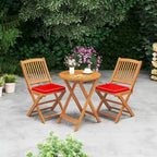 Costway Outdoor Folding Chairs Set of 4 Acacia Wood High-Back Chair - See Details