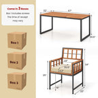 Costway 7 PCS Patio Dining Set Outdoor Acacia Wood Table with Soft - See Details