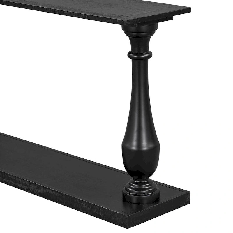 Vintage Sofa Table Console Table with Pine Veneer and Vase-Leg Design for Living Room Study room Entryway Bedroom