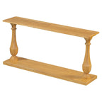 Vintage Sofa Table Console Table with Pine Veneer and Vase-Leg Design for Living Room Study room Entryway Bedroom