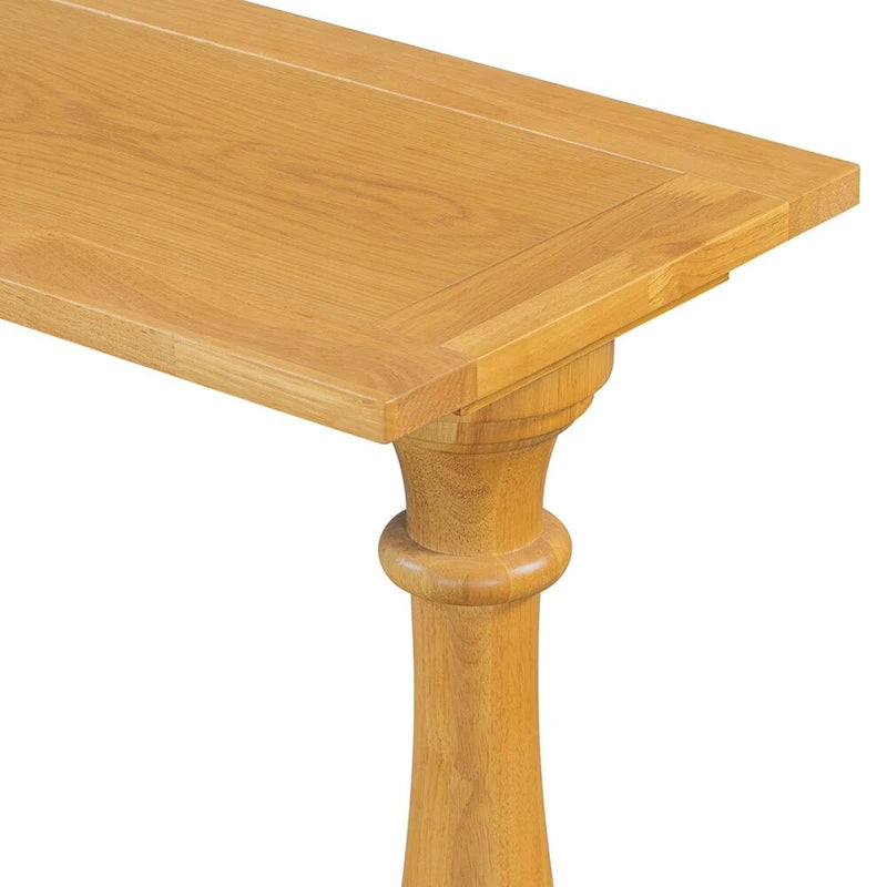 Vintage Sofa Table Console Table with Pine Veneer and Vase-Leg Design for Living Room Study room Entryway Bedroom
