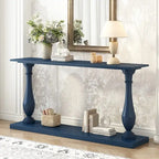 Vintage Sofa Table Console Table with Pine Veneer and Vase-Leg Design for Living Room Study room Entryway Bedroom