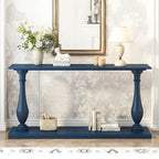 Vintage Sofa Table Console Table with Pine Veneer and Vase-Leg Design for Living Room Study room Entryway Bedroom