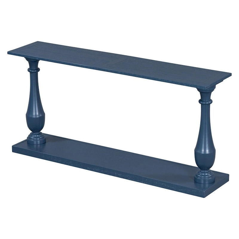 Vintage Sofa Table Console Table with Pine Veneer and Vase-Leg Design for Living Room Study room Entryway Bedroom