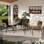 4-Piece Outdoor Wicker Patio Living Room Set