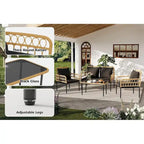 4-Piece Outdoor Wicker Patio Living Room Set
