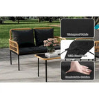 4-Piece Outdoor Wicker Patio Living Room Set