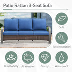 Outdoor Sofa Chair with Fire Pit Table Set