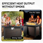 Outdoor Sofa Chair with Fire Pit Table Set