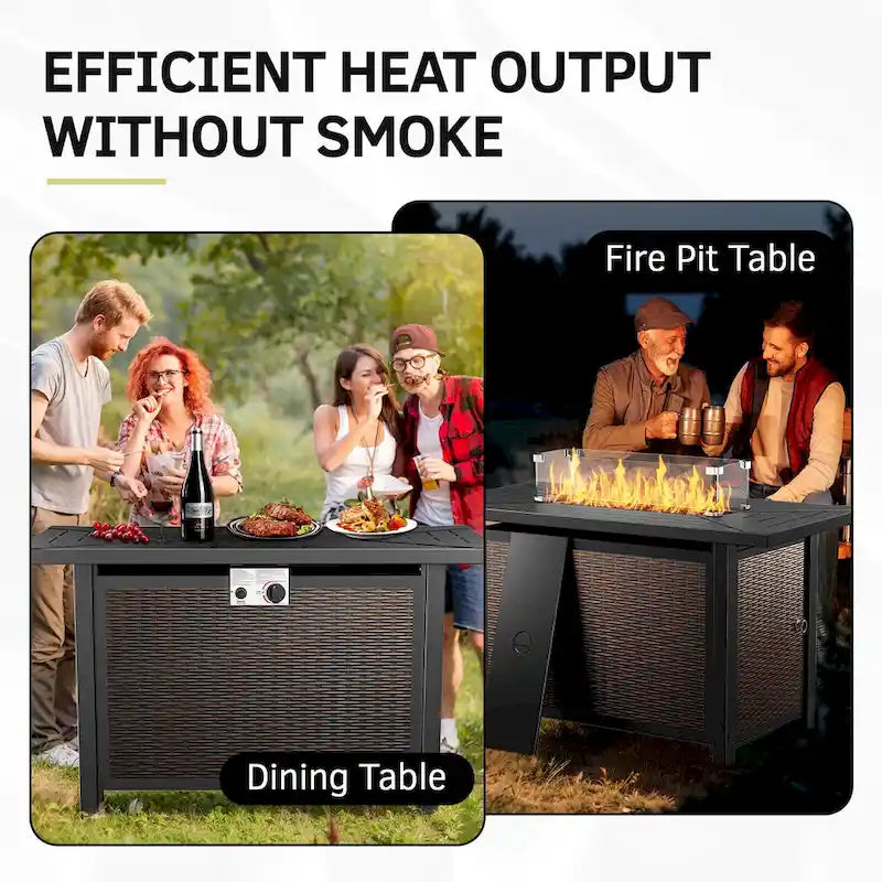 Outdoor Sofa Chair with Fire Pit Table Set