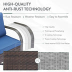 Outdoor Sofa Chair with Fire Pit Table Set