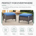 Outdoor Sofa Chair with Fire Pit Table Set