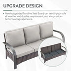 Outdoor Sofa Chair with Fire Pit Table Set