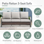Outdoor Sofa Chair with Fire Pit Table Set