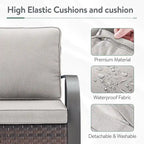 Outdoor Sofa Chair with Fire Pit Table Set