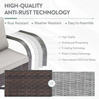 Outdoor Sofa Chair with Fire Pit Table Set