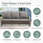 Outdoor Sofa Chair with Fire Pit Table Set