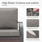 Outdoor Sofa Chair with Fire Pit Table Set