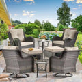 8-piece Wicker Patio Furniture Set with Swivel Chair and Patio Ottoman