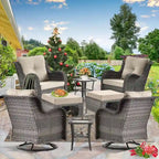 8-piece Wicker Patio Furniture Set with Swivel Chair and Patio Ottoman